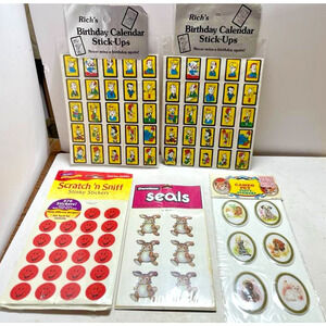 Lot of Vintage 1970s-80s Sealed Packs of Stickers - Scratch N Sniff, Puffy, Etc